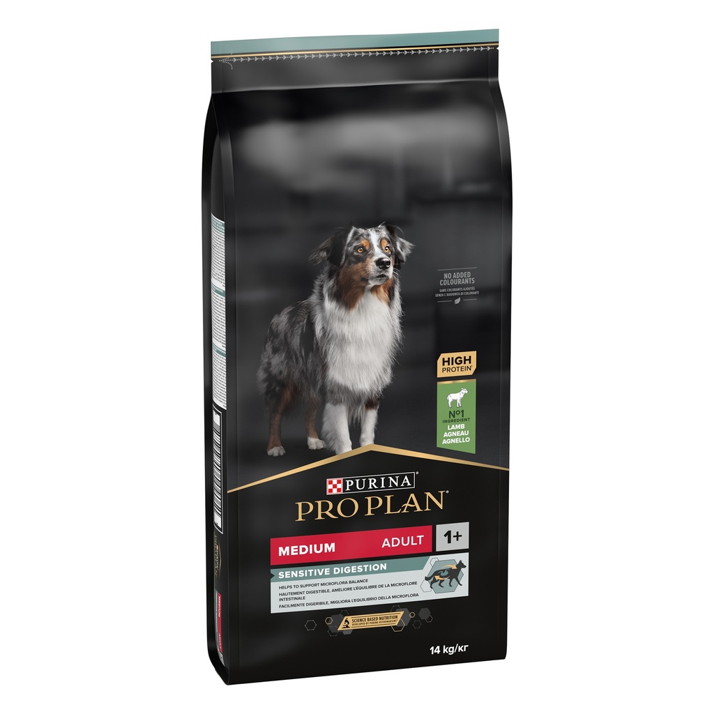 Pro Plan Medium Adult Sensitive Digestion Dry Dog Food with Lamb 14Kg
